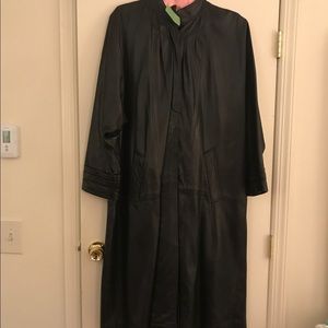 Long Black Vintage Erez Leather Jacket